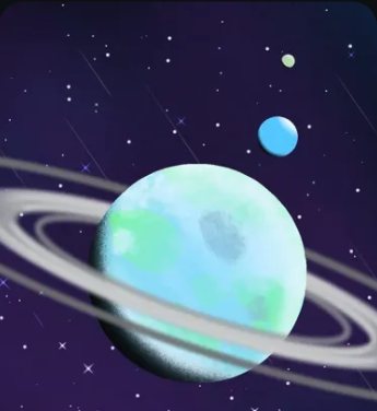 Illustration of a ringed planet in space